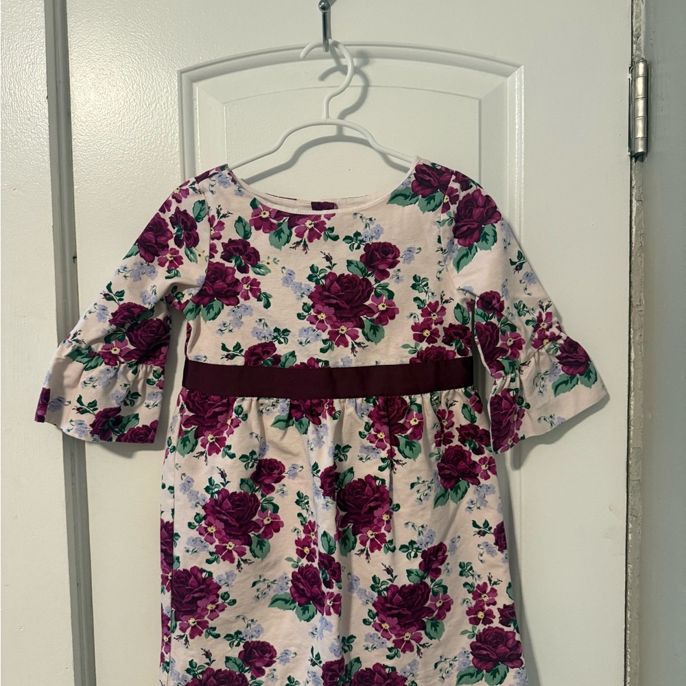 Janie and Jack Girls Floral Knit Dress | Size 4 | Long Sleeve Fall/Winter
